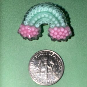 (10 for $15) Pink & Green Sparkly Rainbow Acrylic Crocs Shoe Charms